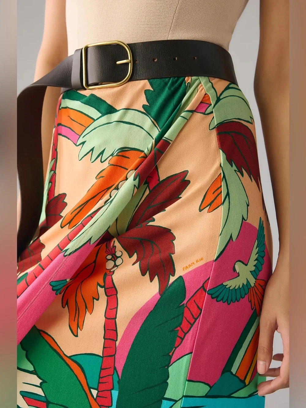 Farm Rio × Anthropologie Printed Wrap MIDI Skirt – Size S - Picture 5 of 10